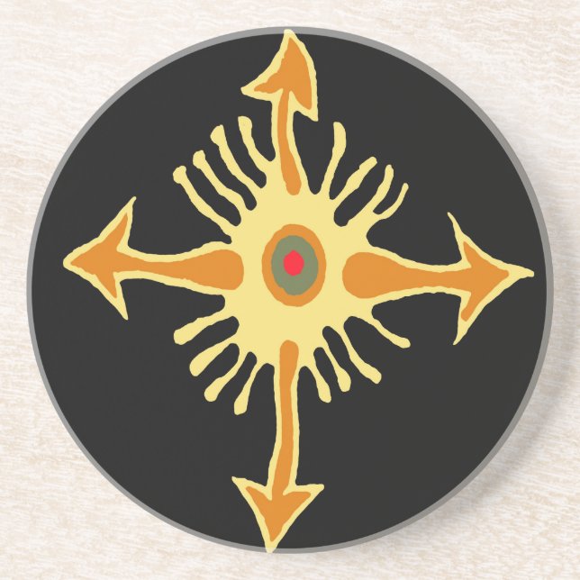 VooDoo Compass Sandstone Coaster (Front)