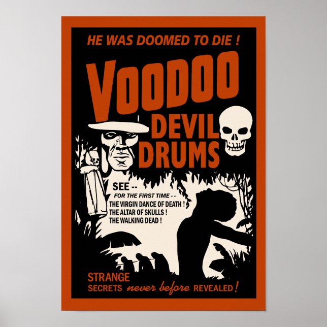 Voodoo Devil Drums - Poster with Man (Front)