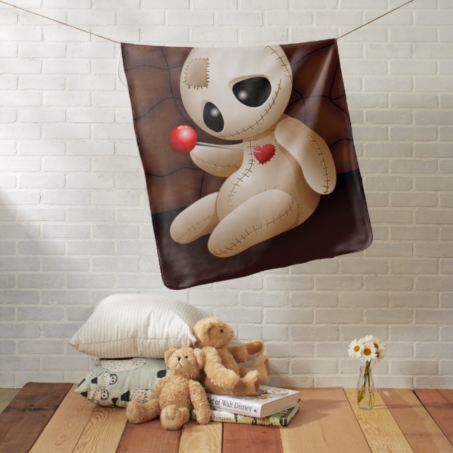 Voodoo Doll Cartoon in Love Baby Blanket (In Situ)