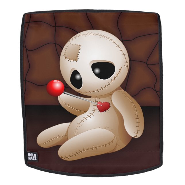 Voodoo Doll Cartoon in Love Backpack (Removable Face)