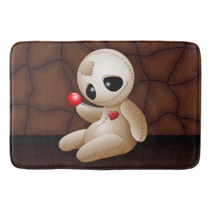 Voodoo Doll Cartoon in Love Bath Mat