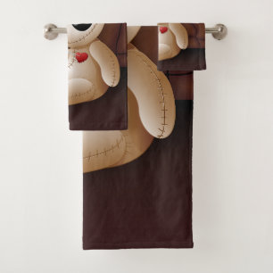Voodoo Doll Cartoon in Love Bath Towel Set
