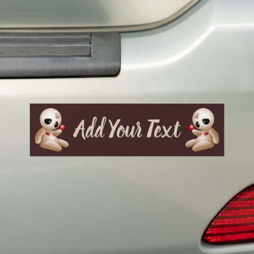 Voodoo Doll Cartoon in Love Bumper Sticker