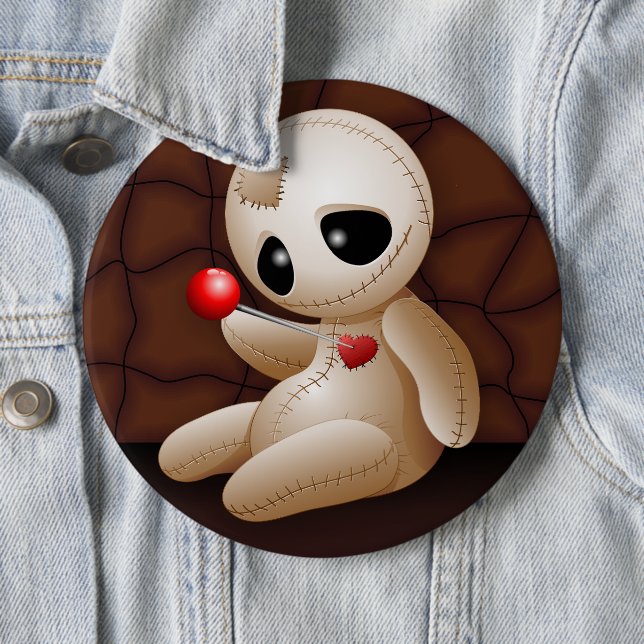Voodoo Doll Cartoon in Love Button (In Situ)