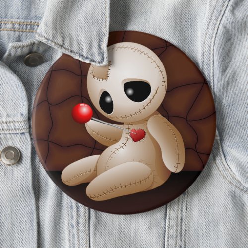 Voodoo Doll Cartoon in Love Button