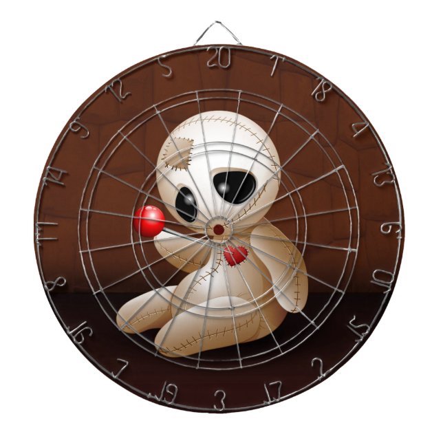 Voodoo Doll Cartoon in Love Dart Board (Front)