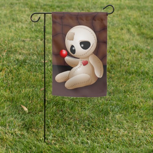 Voodoo Doll Cartoon in Love Garden Flag