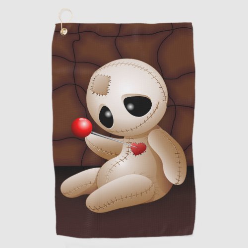 Voodoo Doll Cartoon in Love Golf Towel