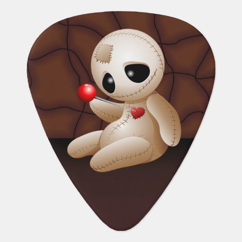 Voodoo Doll Cartoon in Love Guitar Pick