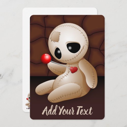 Voodoo Doll Cartoon in Love Holiday Card