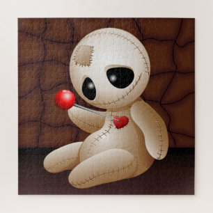 Voodoo Doll Cartoon in Love Jigsaw Puzzle
