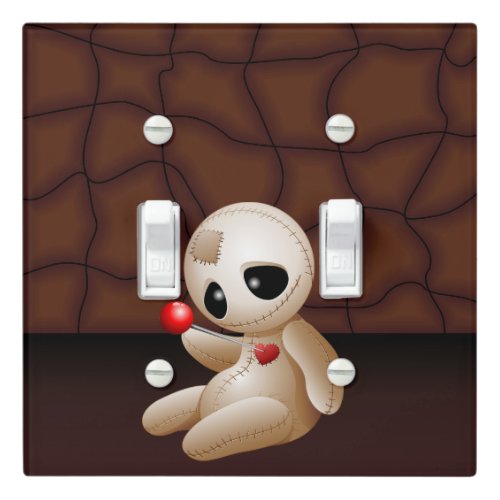 Voodoo Doll Cartoon in Love Light Switch Cover