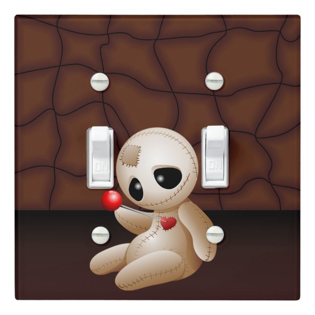 Voodoo Doll Cartoon in Love Light Switch Cover (In Situ)