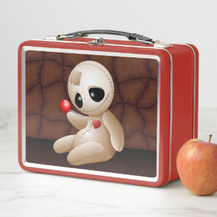 Voodoo Doll Cartoon in Love Metal Lunch Box