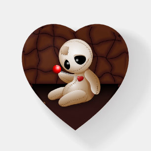 Voodoo Doll Cartoon in Love Paperweight