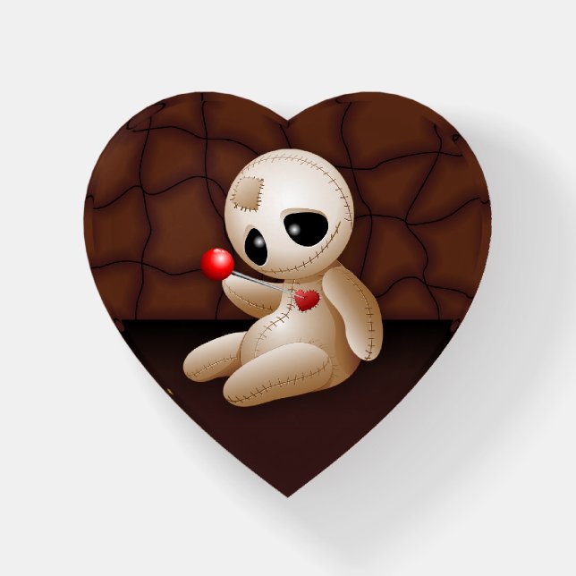 Voodoo Doll Cartoon in Love Paperweight (Front)