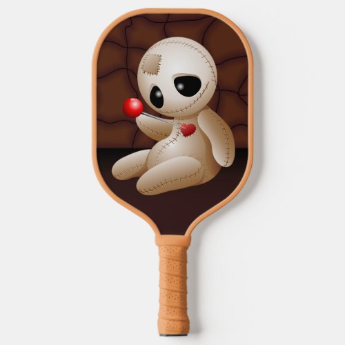 Voodoo Doll Cartoon in Love Pickleball Paddle