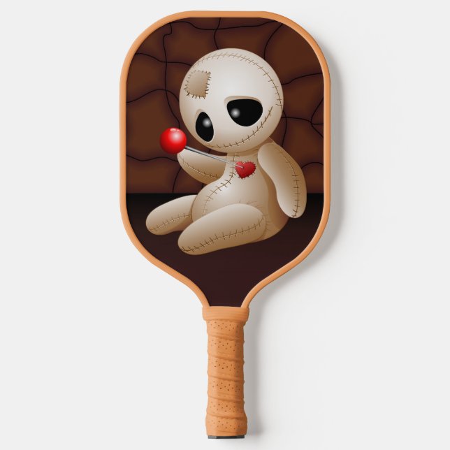 Voodoo Doll Cartoon in Love Pickleball Paddle (Front)