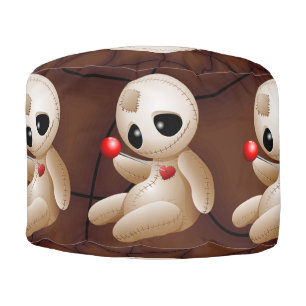Voodoo Doll Cartoon in Love Pouf