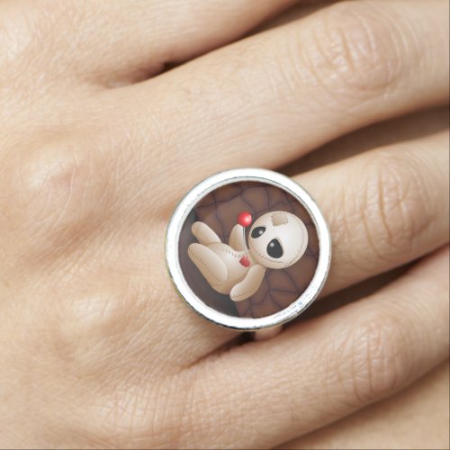 Voodoo Doll Cartoon in Love Ring