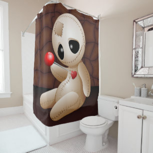 Voodoo Doll Cartoon in Love Shower Curtain