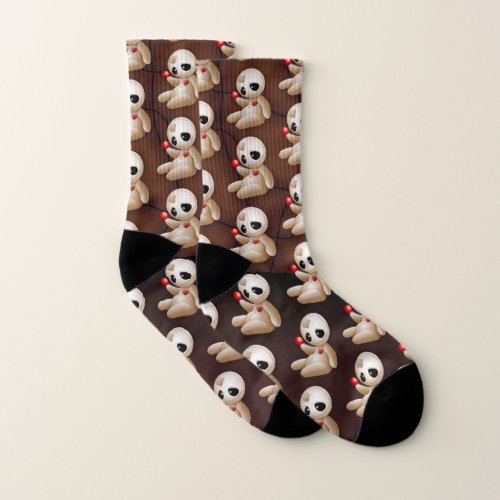 Voodoo Doll Cartoon in Love Socks