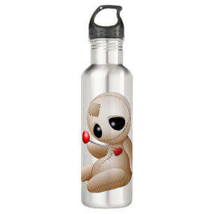 Voodoo Doll Cartoon in Love Stainless Steel Water Bottle