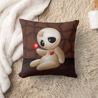 Voodoo Doll Cartoon in Love Throw Pillow
