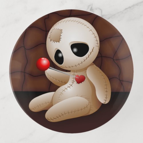 Voodoo Doll Cartoon in Love Trinket Tray