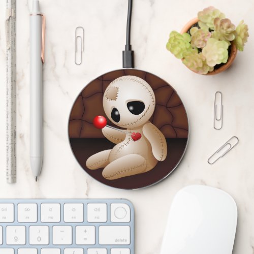 Voodoo Doll Cartoon in Love Wireless Charger