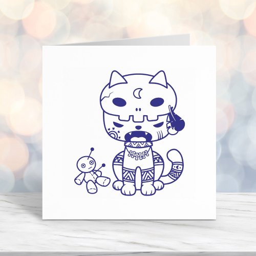 Voodoo Doll Cat Self_inking Stamp