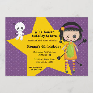 Voodoo doll - choose background color invitation