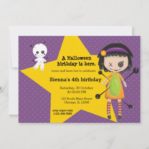 Voodoo doll _ choose background color invitation