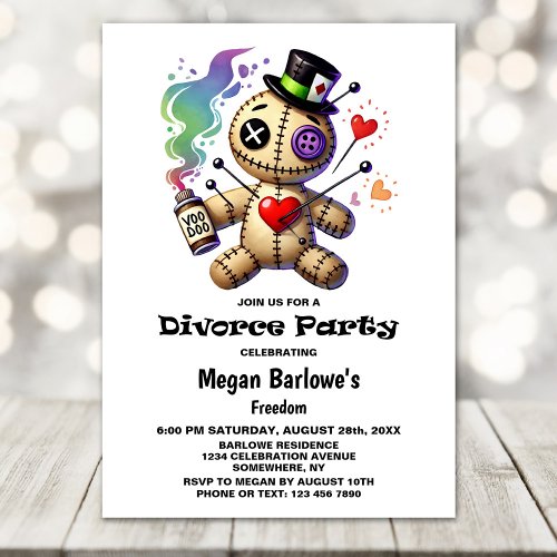 Voodoo Doll Divorce Party Invitation