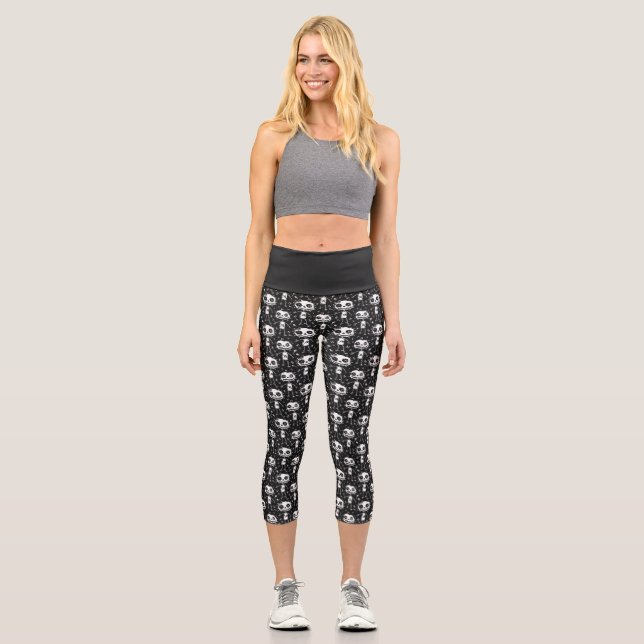 Voodoo Doll High Waisted Capris Yoga Pants (Front)