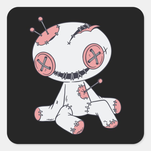 Voodoo doll square sticker (Front)