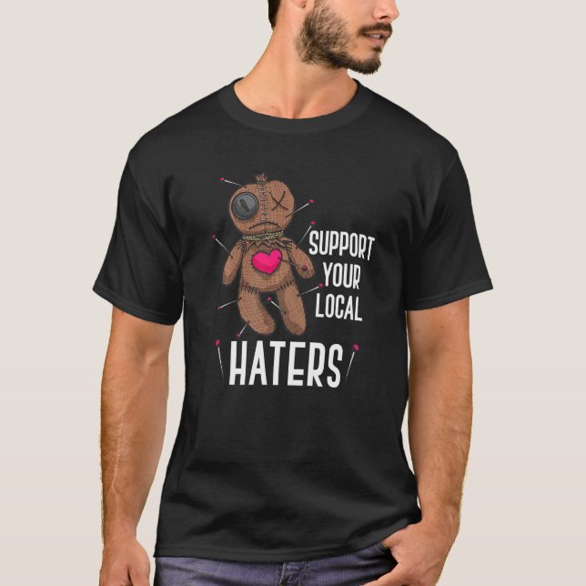 Voodoo Doll Support Your Local Haters Pastel Goth  T-Shirt (Front)