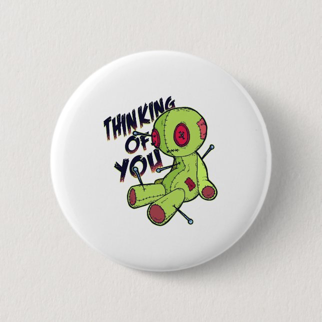 Voodoo Doll Thinking of You Button (Front)