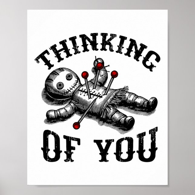 Voodoo Doll Thinking Of You Funny Goth Halloween C Poster (Front)
