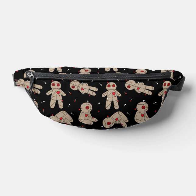 Voodoo Dolls Black Halloween Horror Patterned Fanny Pack (Lay Down)