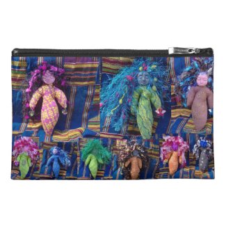 Voodoo Dolls on EelKat's Antique Blue Kente Travel Accessory Bag