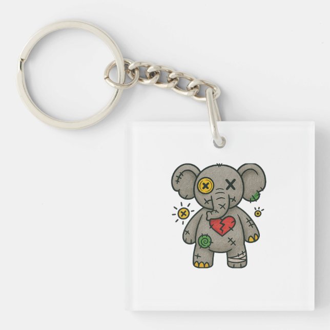 Voodoo Elephant Tee — Soft But Strong Keychain (Front)