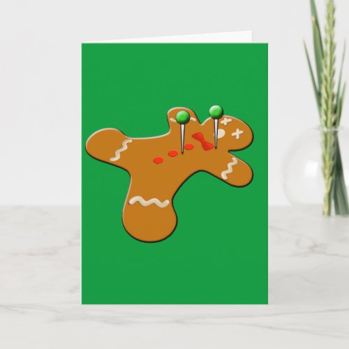 Voodoo Gingerbread Man Christmas Humor Holiday Card