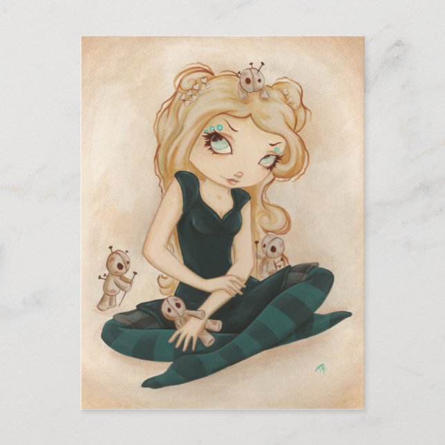 Voodoo goth rag doll postcard (Front)