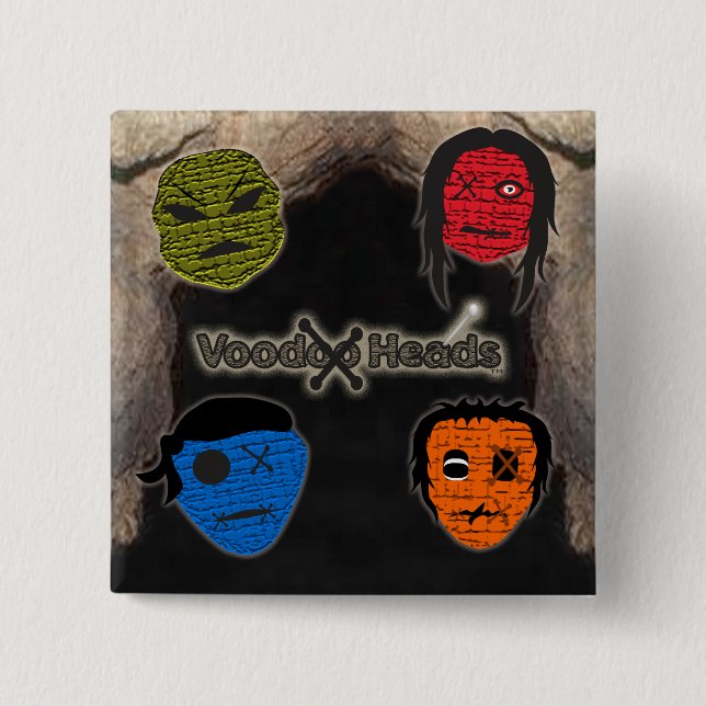Voodoo Heads ~ Cave Button (Front)