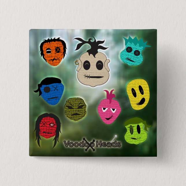 Voodoo Heads ~ Swamp Pinback Button (Front)