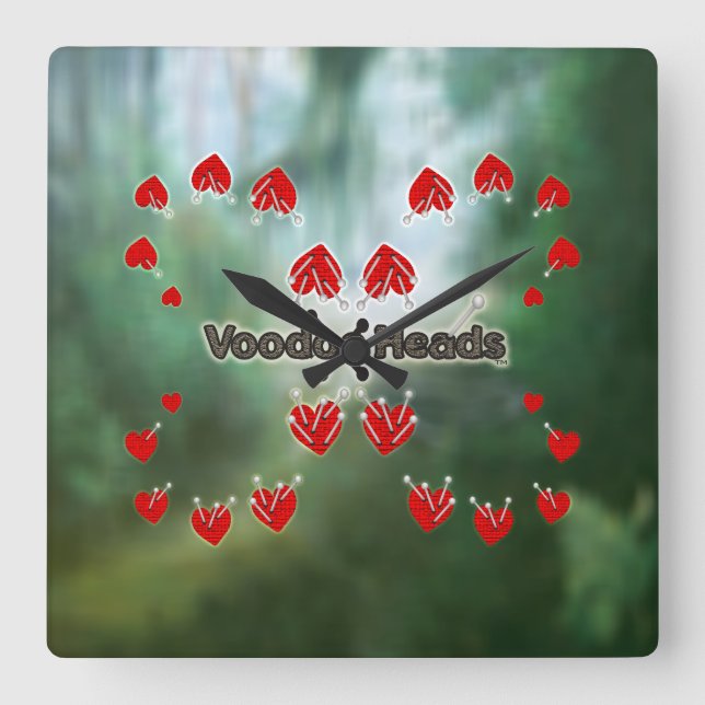 Voodoo Heads ~ Swamp Square Wall Clock (Front)