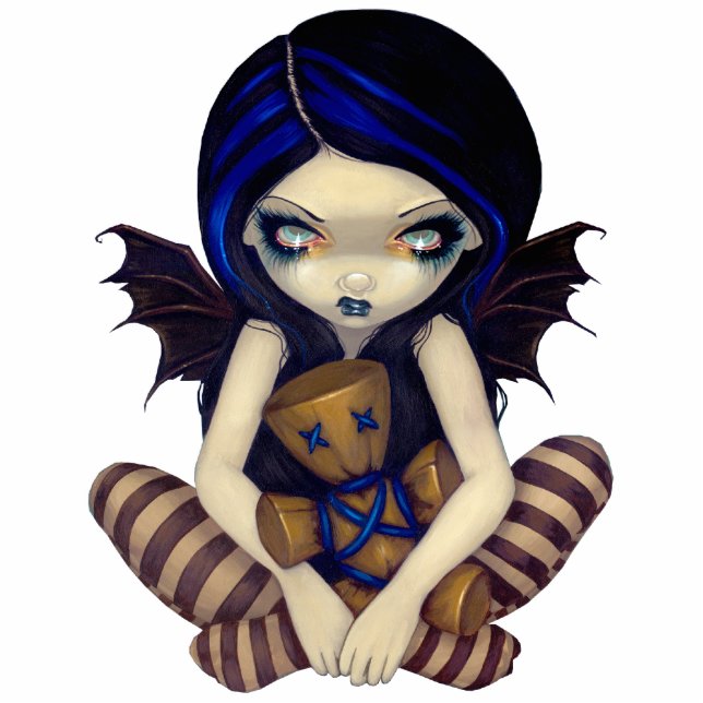 Voodoo In Blue gothic fairy photo sculpture (Front)