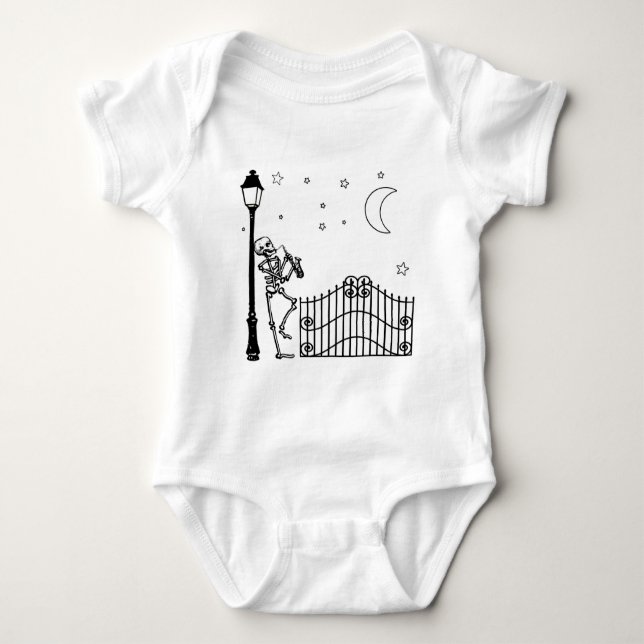 Voodoo Jazz Saxophone Player Baby Bodysuit (Front)