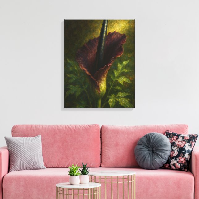 Voodoo Lily: Toxic Elegance Impressionist Art Canvas Print (Insitu(LivingRoom))